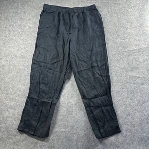 Quince Womens 100% Organic Linen Pants Black Size L Lagenlook Boho Resort Beachy